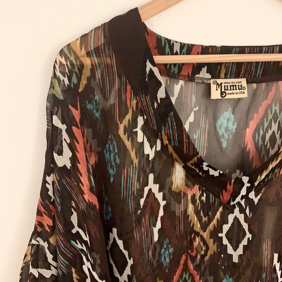 Show Me Your Mumu Brown Aztec Camisole Poncho - Picture 4 of 10